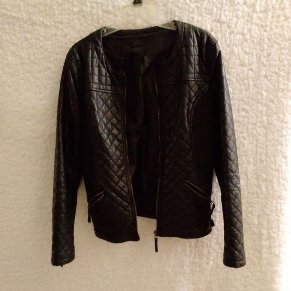 Love Token Jackets & Blazers - Love Token Faux Leather Quilted Jacket